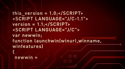 Computer Code And Circuits Red Stock-Footage 51605694