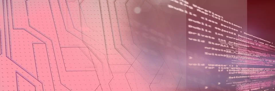 Computer code and metal machine parts against gradient background, program Stock Illustration