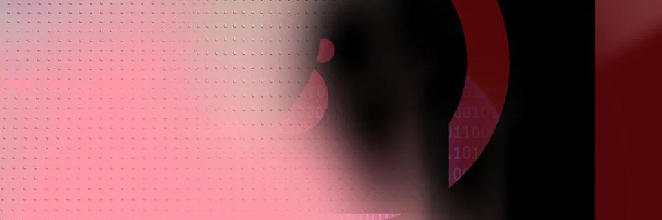 Computer code and metal machine surface against gradient background, program Stock Illustration