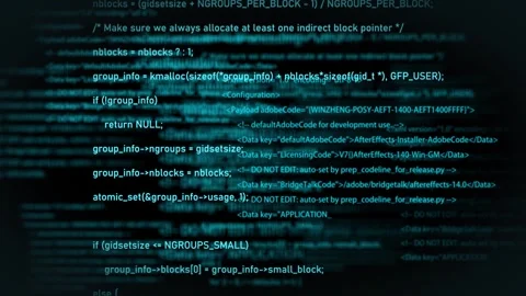 Computer code and programming scrolling up and down the screen Stock Footage 318564189