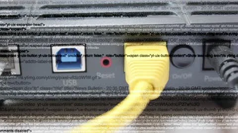 Computer code and router Video stock 11278207