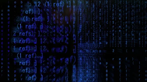 Computer code animation on black Video stock 61516882