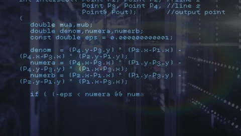Computer code animation over data center servers with blue lighting Stock Footage 304101926
