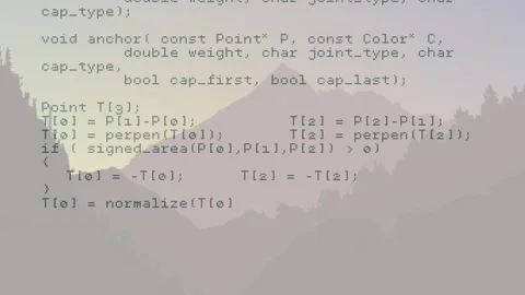 Computer code animation over mountain landscape background Stock Footage 305620389