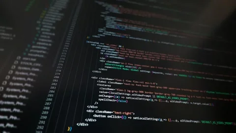 Computer Code for an Artificial Intelligence Application Displayed on a Screen Stock Footage 334726125