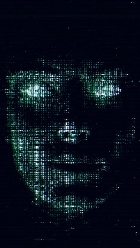 Computer Code Artificial Intelligence Face Stock Footage 294079260