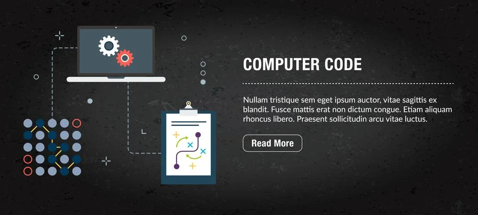 Computer code concept banner for internet. Stock-Illustration