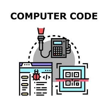 Computer code debugging developing and scanning concepts 스톡 일러스트
