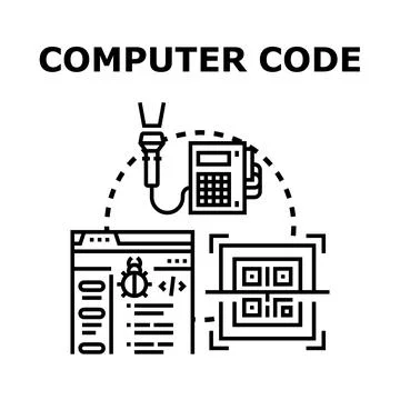 Computer code debugging developing and scanning concepts イラスト素材