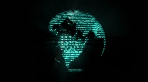 Computer Code Globe Rotating Video stock 42954950