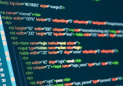 Computer code html Stock Photos