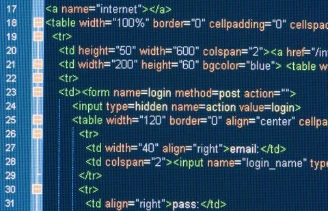 Computer code html Stock Photos