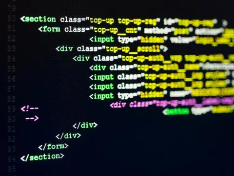 Computer Code HTML Stock Photos