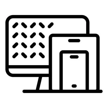 Computer code icon outline vector. Web cms Stock Illustration