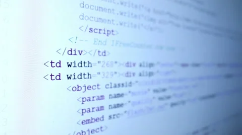 Computer code on LCD monitor Stock Footage 43594040
