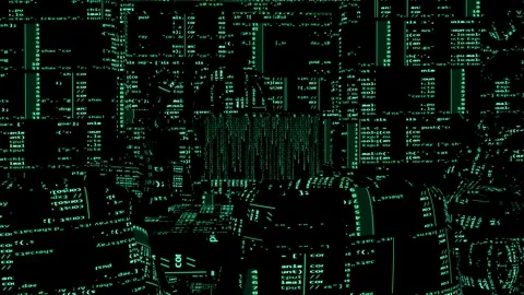 Computer Code Matrix Robot Takeover Artificial Intelligence Animation Stock Footage 266032679