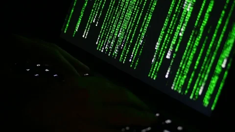 Computer Code on The Monitor Stock Footage 71944438