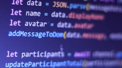 Computer code on monitor screen Stock Footage 260005890