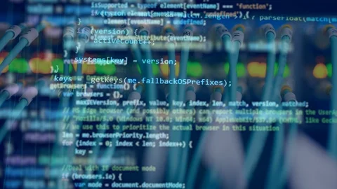 Computer code moving on a monitor. Stock Footage 113148800