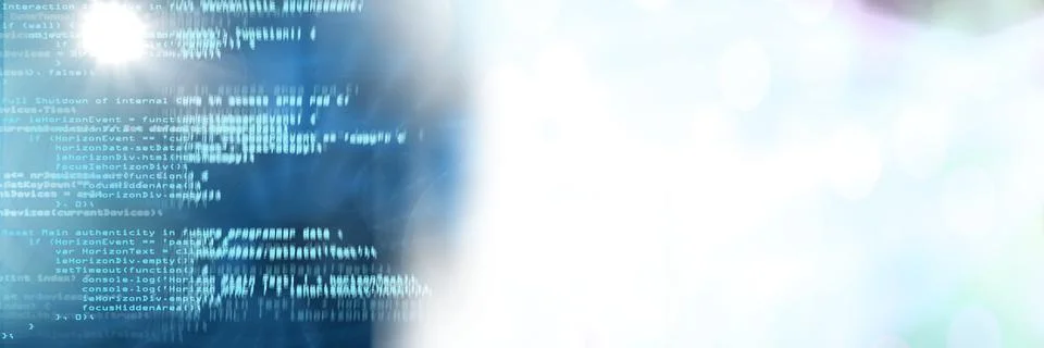 Computer code processing against black and green background, program coding and Stock Photos