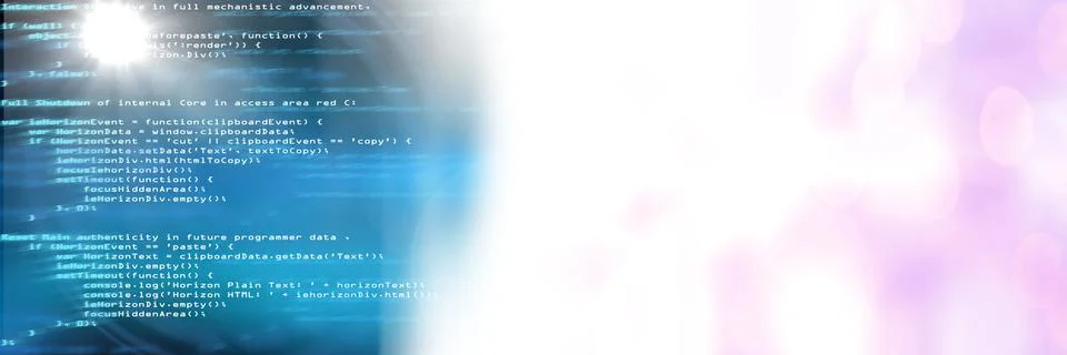 Computer code processing against black and pink background, program coding and Stock Photos