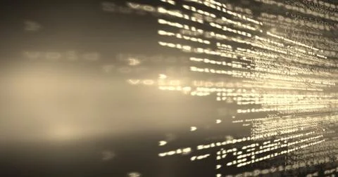 Computer code processing against a black background, program coding and Foto stock