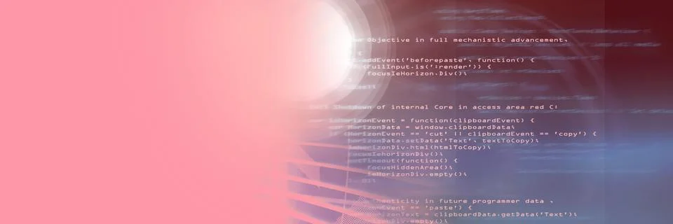 Computer code processing against a pink and gradient background, program coding Stock-Illustration
