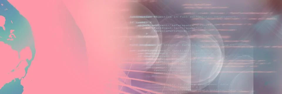 Computer code processing and planet earth against gradient background, program Stock Illustration