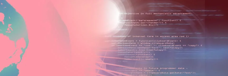 Computer code processing and planet earth against gradient background, program Stock Illustration