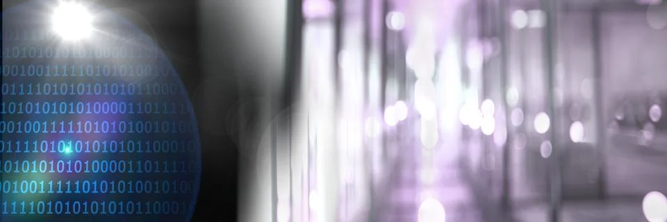 Computer code processing next to a corridor, program coding and technology Photos