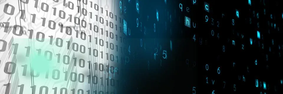 Computer code processing over black background, technology, programming, and Stock Illustration