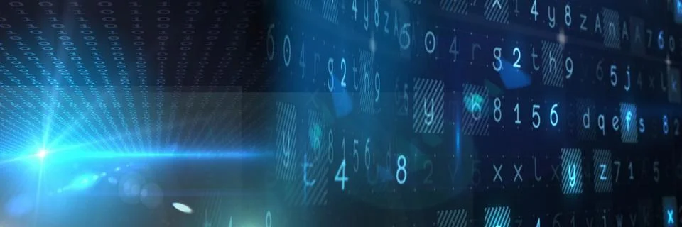 Computer code processing over blue background, technology, programming, and 스톡 일러스트