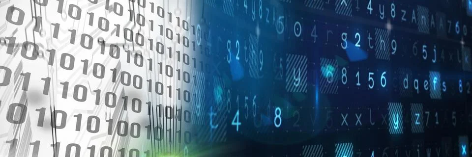 Computer code processing over blue background, technology, programming, and 스톡 일러스트