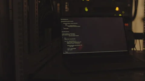 Computer Code Program Running on Screen Stock Footage 162469793