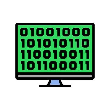 Computer code research development color icon vector illustration Stock Illustration