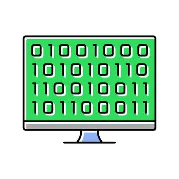 Computer code research development color icon vector illustration 스톡 일러스트