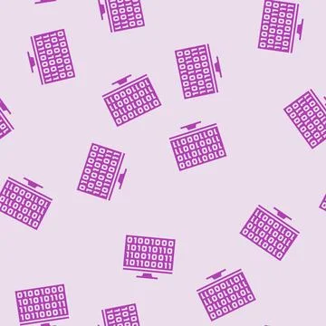 Computer code research development glyph seamless pattern Stock Illustration