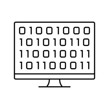 Computer code research development line icon vector illustration Illustrazione stock