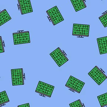 Computer code research development vector seamless pattern Stock Illustration