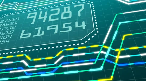 Computer code running in a virtual space. Loopable.Dolly in. Blue. Stock Footage 64233836