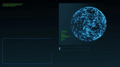 Computer code running in a virtual space Stock Footage 80894522