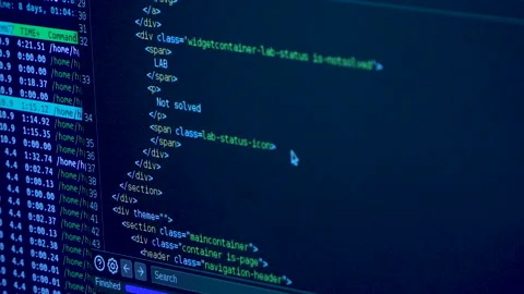 Computer code on a screen, computer hacking concept Stock Footage 282173701