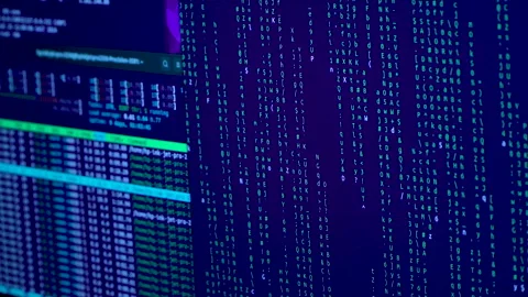 Computer code on a screen, computer hacking concept Stock Footage 282173714