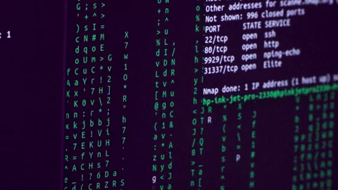 Computer code on a screen, computer hacking concept Stock Footage 282176653