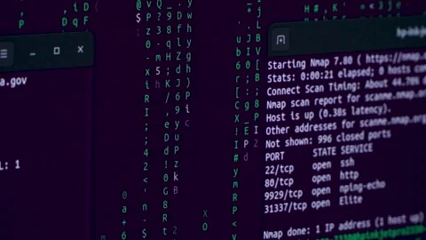 Computer code on a screen, computer hacking concept Stock Footage 282177209