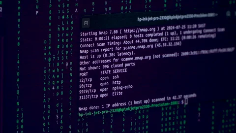 Computer code on a screen, computer hacking concept Stock Footage 282178222