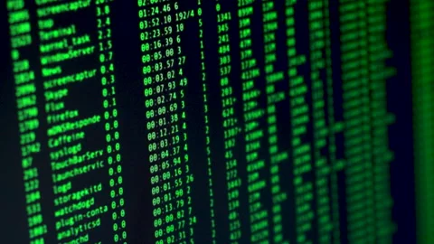 Computer code on a screen, computer hacking concept Stock Footage 282178266