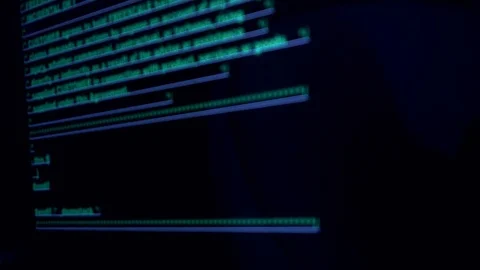 Computer code on the screen Stock Footage 77616037