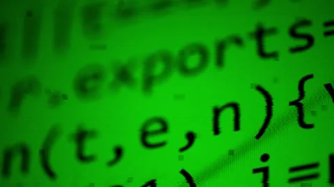 Computer code script with glitch effect in 4K Stock Footage 289675046