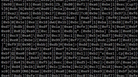 Computer code scrolling across hackers monitor Stock Footage 103978835